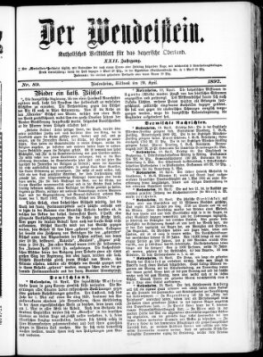 Wendelstein Mittwoch 20. April 1892