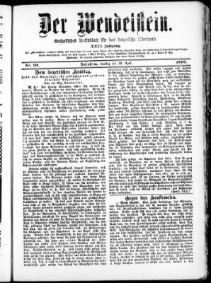 Wendelstein Samstag 30. April 1892