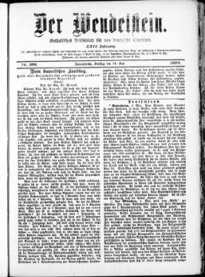 Wendelstein Dienstag 10. Mai 1892