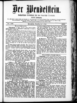 Wendelstein Donnerstag 9. Juni 1892