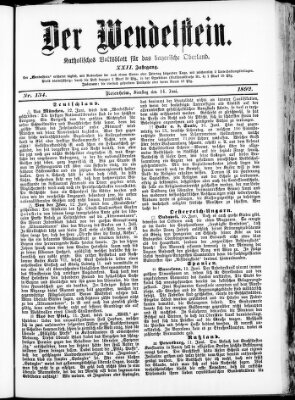 Wendelstein Dienstag 14. Juni 1892