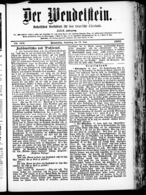 Wendelstein Donnerstag 23. Juni 1892