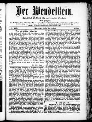 Wendelstein Dienstag 26. Juli 1892