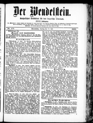 Wendelstein Sonntag 31. Juli 1892