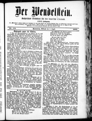 Wendelstein Mittwoch 3. August 1892