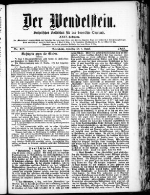 Wendelstein Donnerstag 4. August 1892