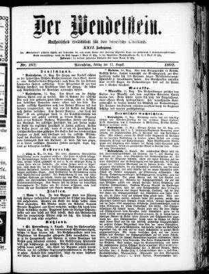 Wendelstein Freitag 12. August 1892