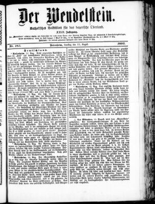 Wendelstein Samstag 13. August 1892