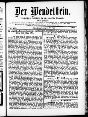 Wendelstein Sonntag 28. August 1892