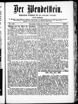 Wendelstein Dienstag 30. August 1892