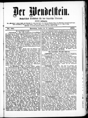 Wendelstein Samstag 10. September 1892