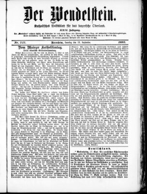 Wendelstein Sonntag 18. September 1892