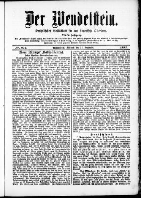 Wendelstein Mittwoch 21. September 1892