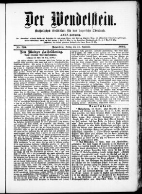 Wendelstein Freitag 23. September 1892