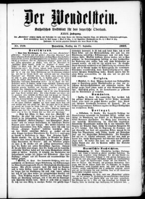 Wendelstein Dienstag 27. September 1892