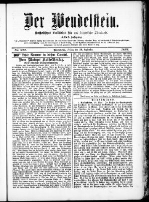 Wendelstein Freitag 30. September 1892