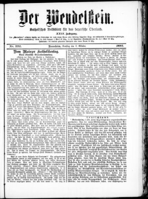 Wendelstein Dienstag 4. Oktober 1892