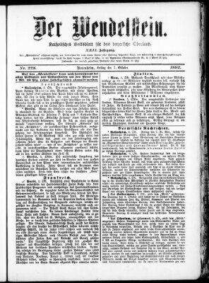 Wendelstein Freitag 7. Oktober 1892