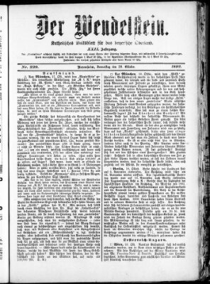 Wendelstein Donnerstag 20. Oktober 1892