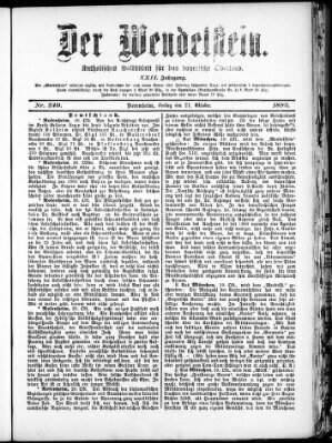 Wendelstein Freitag 21. Oktober 1892