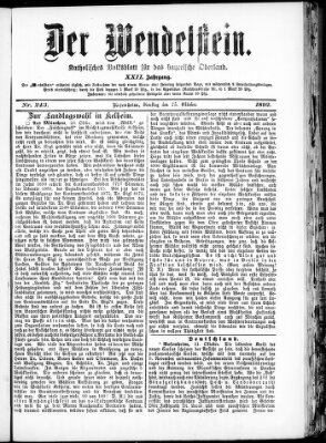 Wendelstein Dienstag 25. Oktober 1892