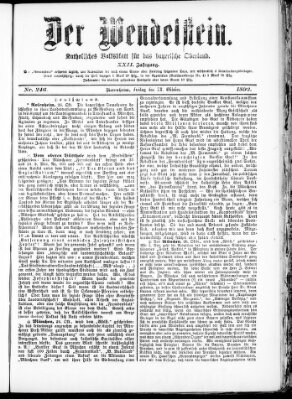 Wendelstein Freitag 28. Oktober 1892