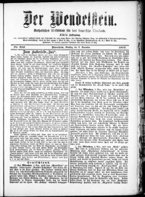 Wendelstein Dienstag 8. November 1892