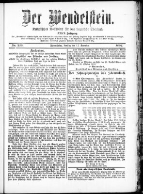 Wendelstein Samstag 12. November 1892