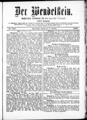 Wendelstein Sonntag 13. November 1892