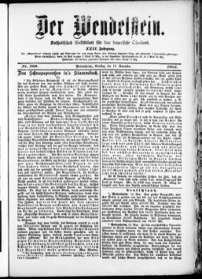 Wendelstein Dienstag 15. November 1892