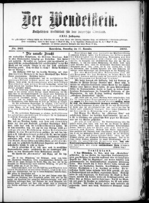 Wendelstein Donnerstag 17. November 1892