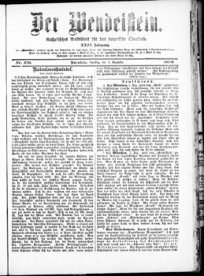 Wendelstein Samstag 3. Dezember 1892