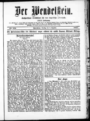 Wendelstein Dienstag 6. Dezember 1892