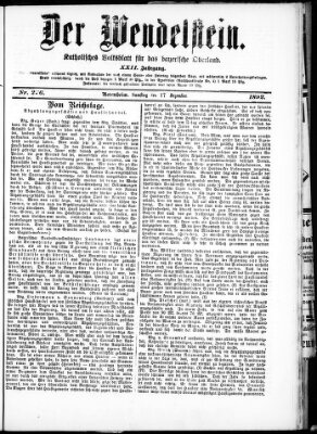 Wendelstein Samstag 17. Dezember 1892