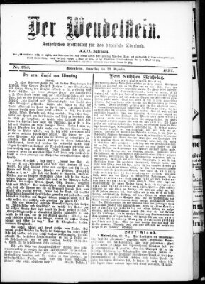 Wendelstein Donnerstag 29. Dezember 1892