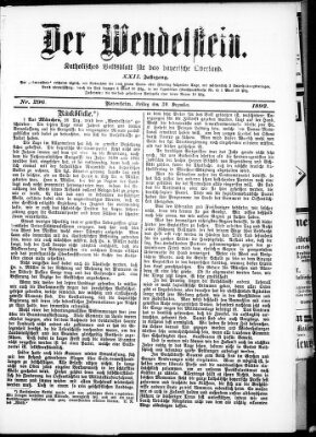 Wendelstein Freitag 30. Dezember 1892