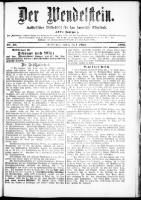 Wendelstein Samstag 1. Februar 1896