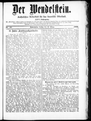 Wendelstein Dienstag 18. Februar 1896