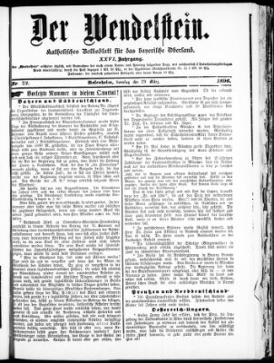 Wendelstein Sonntag 29. März 1896