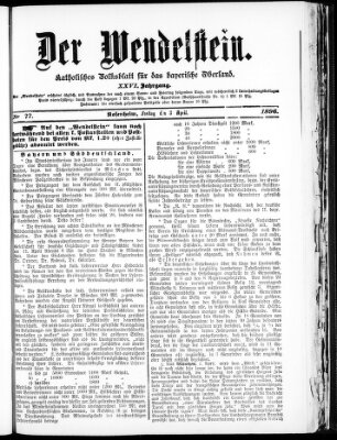 Wendelstein Freitag 3. April 1896