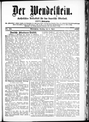 Wendelstein Samstag 11. April 1896