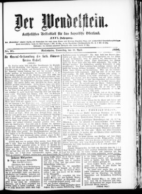 Wendelstein Donnerstag 16. April 1896