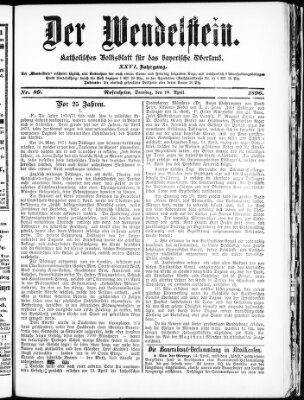 Wendelstein Samstag 18. April 1896