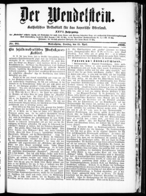 Wendelstein Samstag 25. April 1896