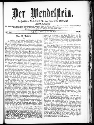 Wendelstein Mittwoch 29. April 1896