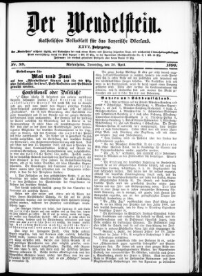 Wendelstein Donnerstag 30. April 1896