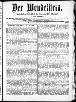 Wendelstein Freitag 7. August 1896