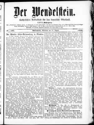 Wendelstein Mittwoch 12. August 1896