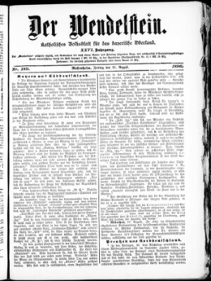 Wendelstein Freitag 21. August 1896