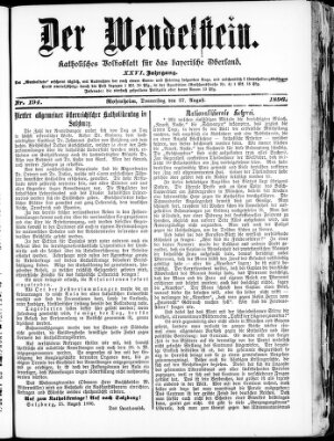 Wendelstein Donnerstag 27. August 1896